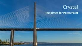  Presentation with bridge - PPT theme featuring vasco-da-gama-bridge background and a ocean colored foreground