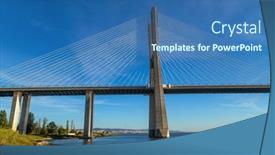  Presentation with bridge - Slide deck featuring vasco-da-gama-bridge background and a teal colored foreground