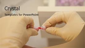  Presentation with sample - Audience pleasing slide deck consisting of vascular veins - blood sample finger backdrop and a soft green colored foreground