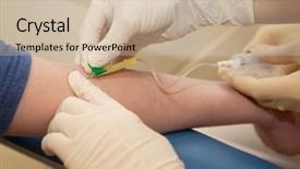  Presentation with blood veins - Cool new PPT layouts with vascular veins - blood sample hospital backdrop and a soft green colored foreground