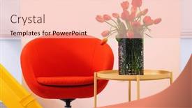  Presentation with tulips - Slide set enhanced with vase-with-beautiful-tulips background and a lemonade colored foreground