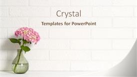  Presentation with white hydrangea - Amazing slide deck having vase-with-pink-hydrangea backdrop and a cream colored foreground