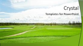  Presentation with green soccer field sport - Cool new slide set with vast green fields or prairie backdrop and a white colored foreground