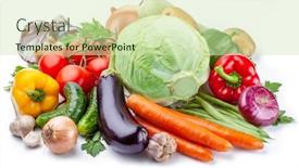  Presentation with vegetables - Theme enhanced with vast-of-different-vegetables-isolated background and a soft green colored foreground