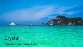  Presentation with sailing - PPT theme with vast seascape sailing oceans background and a teal colored foreground