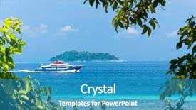  Presentation with yacht - PPT theme having vast seascape yacht vacation background and a teal colored foreground