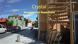  Presentation with school building - Presentation theme having vasteras-sweden-july-10-2019 background and a tawny brown colored foreground