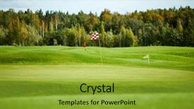  Presentation with field - Beautiful slide set featuring vastu - flags on vast green field backdrop and a gold colored foreground