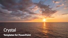  Presentation with ocean waves - Colorful slide set enhanced with vastu - vast ocean with moderate waves backdrop and a tawny brown colored foreground