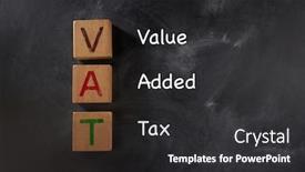 Presentation with acronym - Colorful slides enhanced with vat-value-added-tax-acronym backdrop and a dark gray colored foreground
