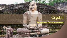  Presentation with ancient king statue - Cool new theme with vatadage ancient structure dating back backdrop and a violet colored foreground