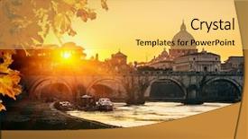  Presentation with rome - Cool new slides with vatican - view at tiber and st backdrop and a yellow colored foreground