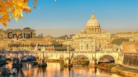  Presentation with peter - Slide deck having vatican - view at tiber and st background and a yellow colored foreground