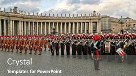  Presentation with elections - Presentation design featuring vatican-april-19-pontifical-swiss background and a gray colored foreground