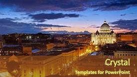  Presentation with rome italy - Audience pleasing slides consisting of vatican city - rome italy st peter's cathedral backdrop and a tawny brown colored foreground
