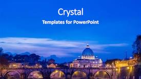  Presentation with peter - Presentation design featuring vatican city - saint peter cathedral over tiber background and a dark gray colored foreground