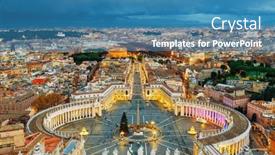  Presentation with rome italy - Presentation design consisting of vatican-city-overlooking-st-peter background and a teal colored foreground