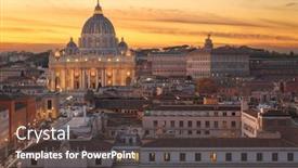  Presentation with vatican - PPT theme consisting of vatican-city-skyline-with-st background and a tawny brown colored foreground