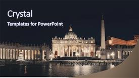  Presentation with city night - Theme consisting of vatican city st peters basilica background and a wine colored foreground
