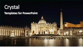  Presentation with city night - Colorful presentation design enhanced with vatican city st peters basilica backdrop and a black colored foreground