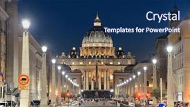 Presentation with night city - PPT layouts consisting of vatican city st peters basilica background and a navy blue colored foreground