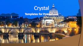  Presentation with vatican - Slide deck having river tiber in rome with vatican city st peters basilica and ponte sant angelo at night background and a cobalt blue colored foreground