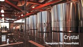  Presentation with tour - Slides featuring vats and equipment in tour background and a  colored foreground