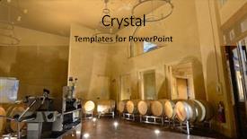  Presentation with distillery - Slide deck with vats in a cellar wine background and a gold colored foreground