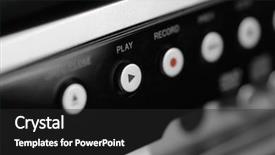  Presentation with electronic measure equipment - Cool new presentation theme with vcr - closeup of play button backdrop and a  colored foreground