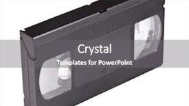  Presentation with cassette - PPT layouts featuring vcr - detail of classic vhs cassette background and a gray colored foreground