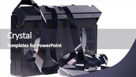  Presentation with cassette - Cool new slides with vcr - old unusable vhs video cassette backdrop and a dark gray colored foreground