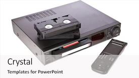  Presentation with recorder - Audience pleasing PPT layouts consisting of vcr - old video cassette recorder backdrop and a white colored foreground