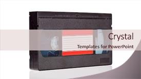  Presentation with cassette - Cool new slides with vcr - old video cassette tape isolated backdrop and a  colored foreground