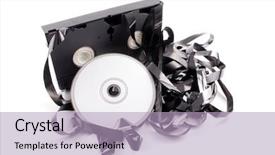  Presentation with tape - PPT layouts enhanced with vcr - photo of video tape background and a light blue colored foreground