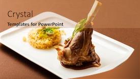  Presentation with veal - Beautiful theme featuring veal-chop-with-rice backdrop and a coral colored foreground