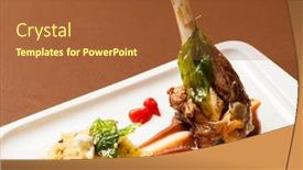  Presentation with veal - Beautiful slides featuring veal chop with rice backdrop and a red colored foreground