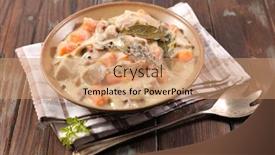  Presentation with veal - Colorful presentation theme enhanced with veal-cooked-with-cream backdrop and a coral colored foreground