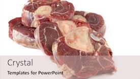  Presentation with veal - Beautiful presentation theme featuring veal-shanks-ready-for-cooking backdrop and a coral colored foreground