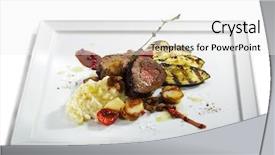  Presentation with dried tomato - Presentation theme with veal with risotto tartufo nero background and a white colored foreground