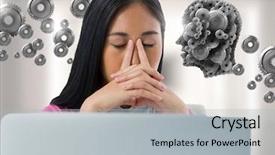  Presentation with desk - Slide set having vector - digital composite of businesswoman background and a light gray colored foreground