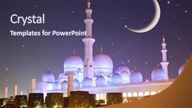  Presentation with abu dhabi - Slides consisting of vector - eid mubarak postcard with crescent background and a tawny brown colored foreground