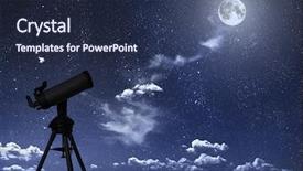  Presentation with telescope - Presentation with vector - telescope silhouette against the starry background and a navy blue colored foreground