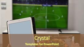  Presentation with television watching - Colorful PPT theme enhanced with vector - watching television eating pizza backdrop and a tawny brown colored foreground