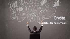  Presentation with young business man - Presentation theme consisting of vector - young business man looking background and a gray colored foreground