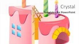  Presentation with vector - Amazing theme having vector-icon-cake-and-candle backdrop and a white colored foreground