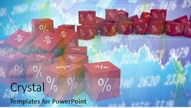  Presentation with percentage - Beautiful presentation theme featuring vector icon of percentage symbol backdrop and a light blue colored foreground