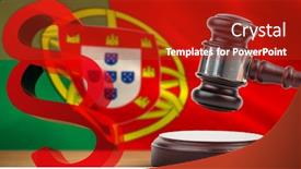  Presentation with vector - Beautiful presentation theme featuring vector icon of section symbol against digitally generated portugese national flag backdrop and a crimson colored foreground