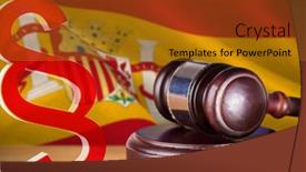  Presentation with vector - Slides featuring vector icon of section symbol against digitally generated spanish national flag background and a gold colored foreground