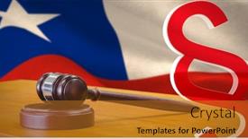  Presentation with vector - Presentation enhanced with vector icon of section symbol against digitally generated chile national flag background and a gold colored foreground