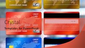  Presentation with vector - Colorful PPT theme enhanced with vector illustration of detailed credit cards on abstract background backdrop and a red colored foreground